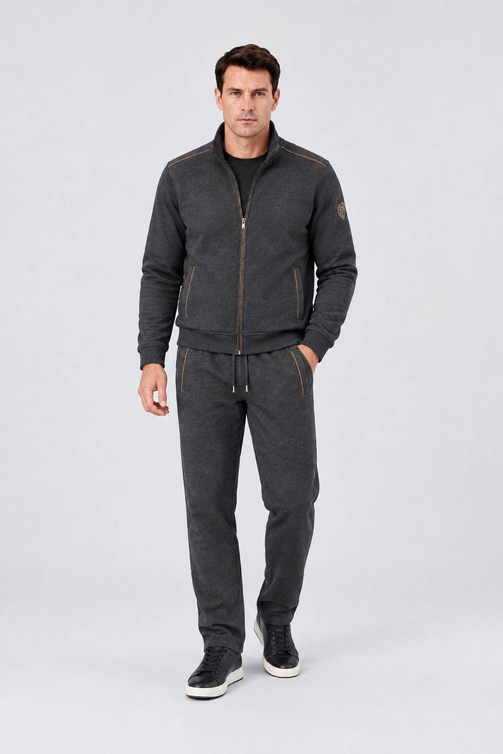 Sweat‑Hose aus Baumwoll‑Polyester‑Mix mit Tunnelzugbund in anthra mel.