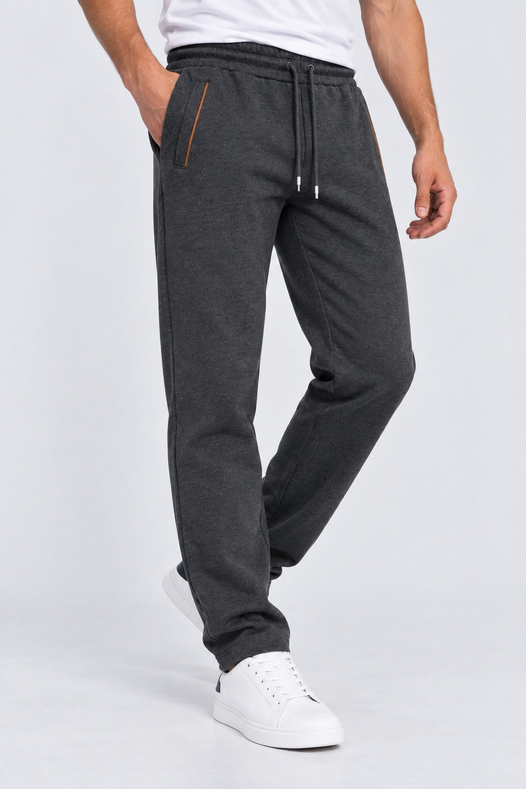 Sweat‑Hose aus Baumwoll‑Polyester‑Mix mit Tunnelzugbund in anthra mel., Ansicht 3