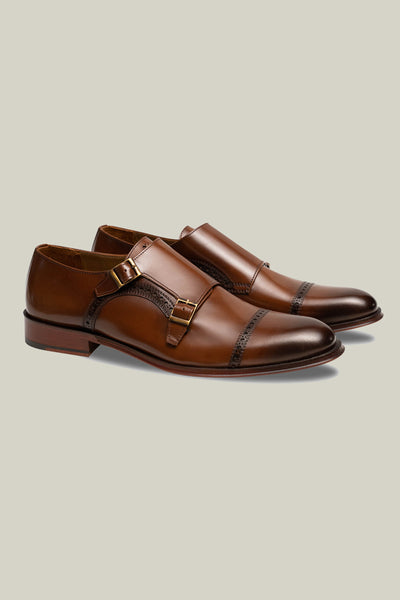 Herren Monk Strap Schuhe – Brown